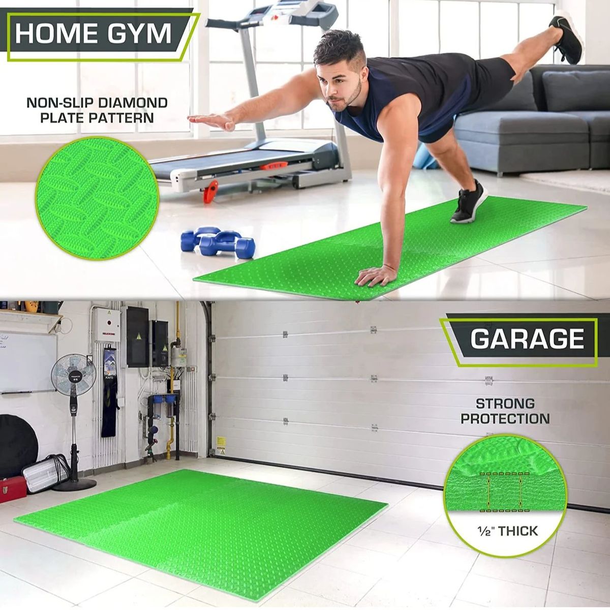 GENERICO - Pack X 4 Tatami Alfombra Encastrable 60x60x1.2cm Goma Eva verde