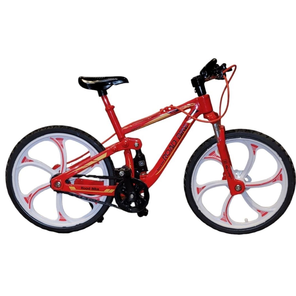 GENERICO - Bicicleta MTB Miniatura De Metal Escala 1 / 10 Coleccionables Roja