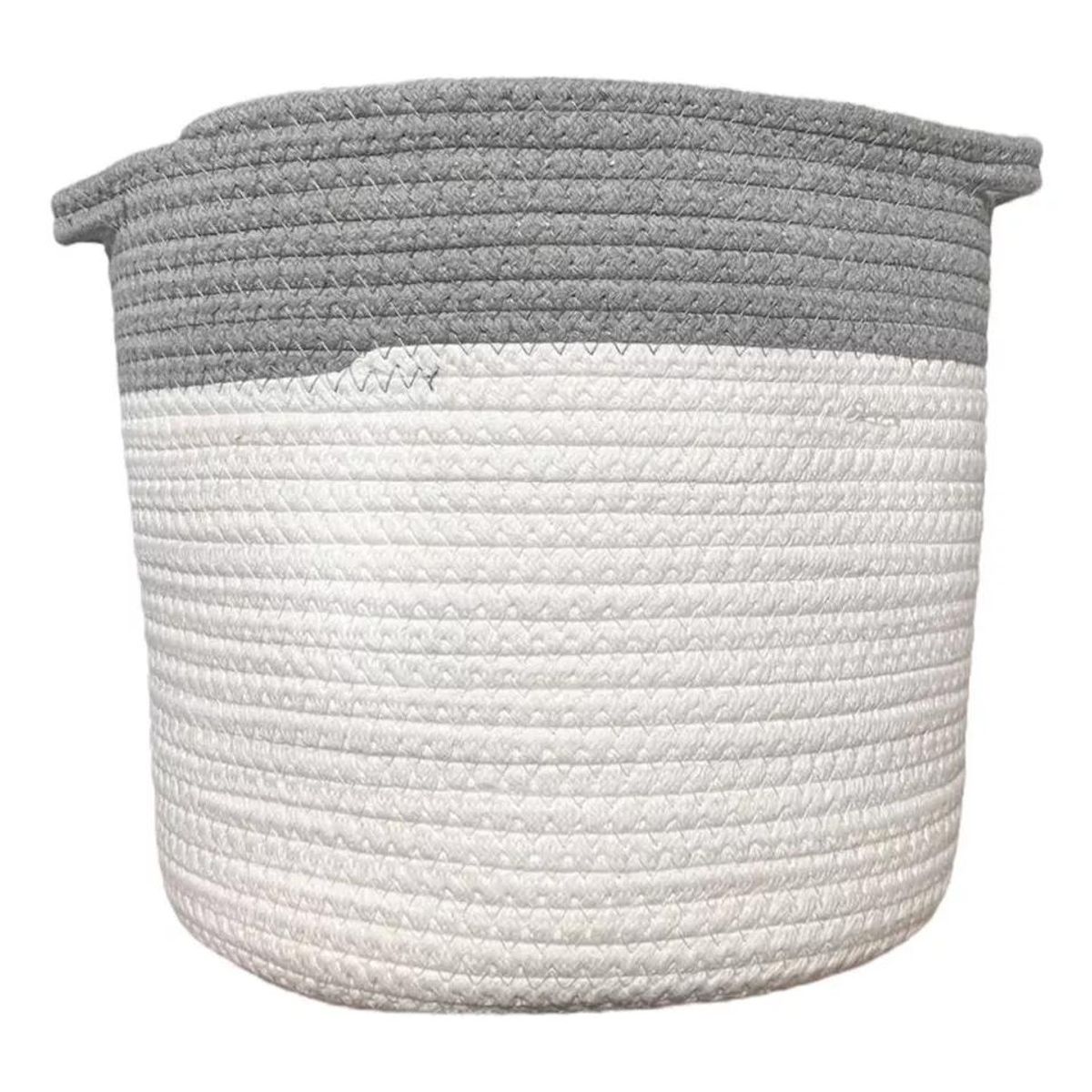 OEM - Macetero Cesto Canasto Maceta De Mimbre Bicolor Mediano