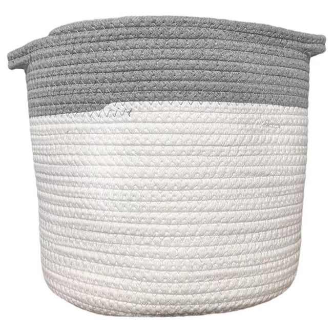 OEM - Macetero Cesto Canasto Maceta De Mimbre Bicolor Mediano