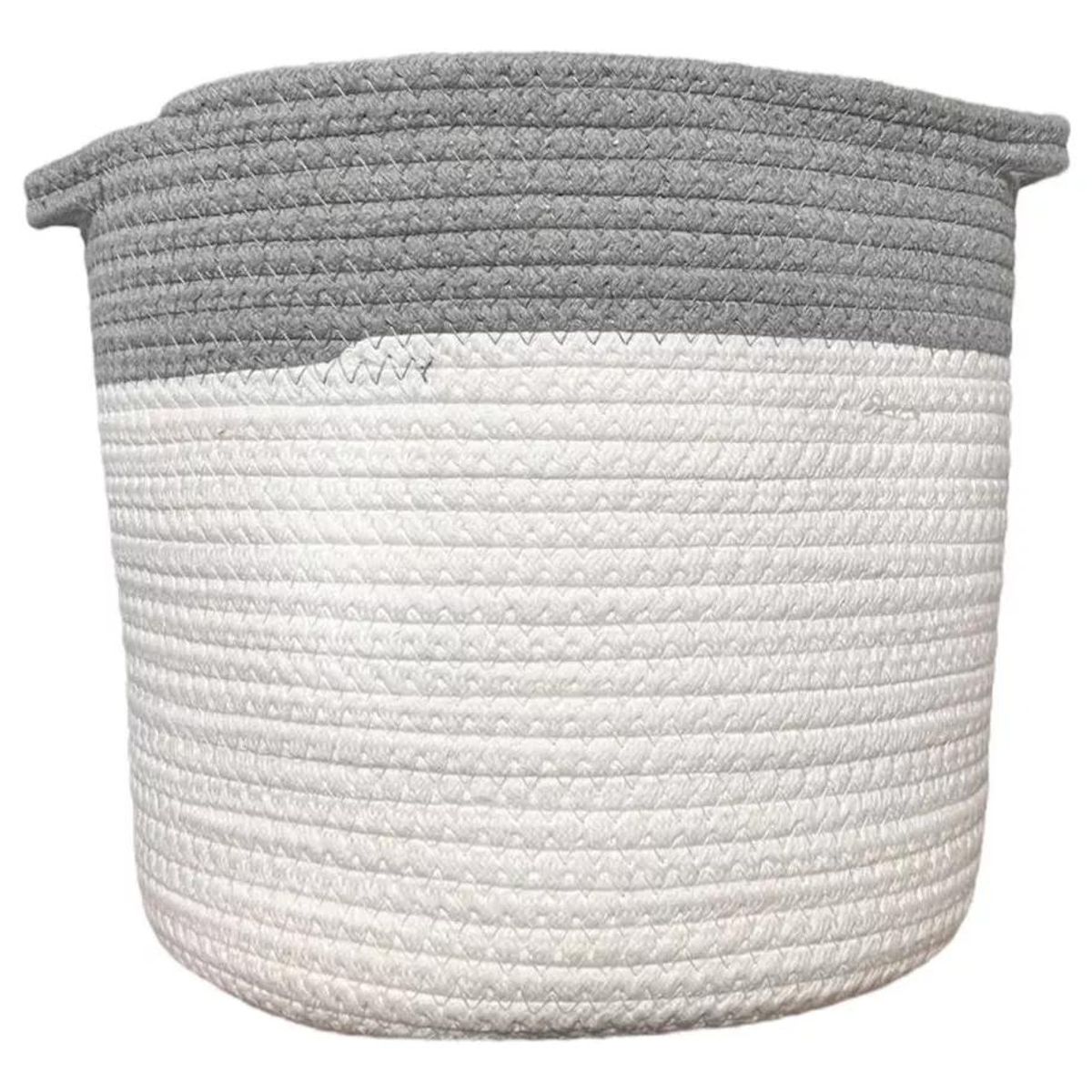 OEM - Macetero Cesto Canasto Maceta De Mimbre Bicolor Pequeño