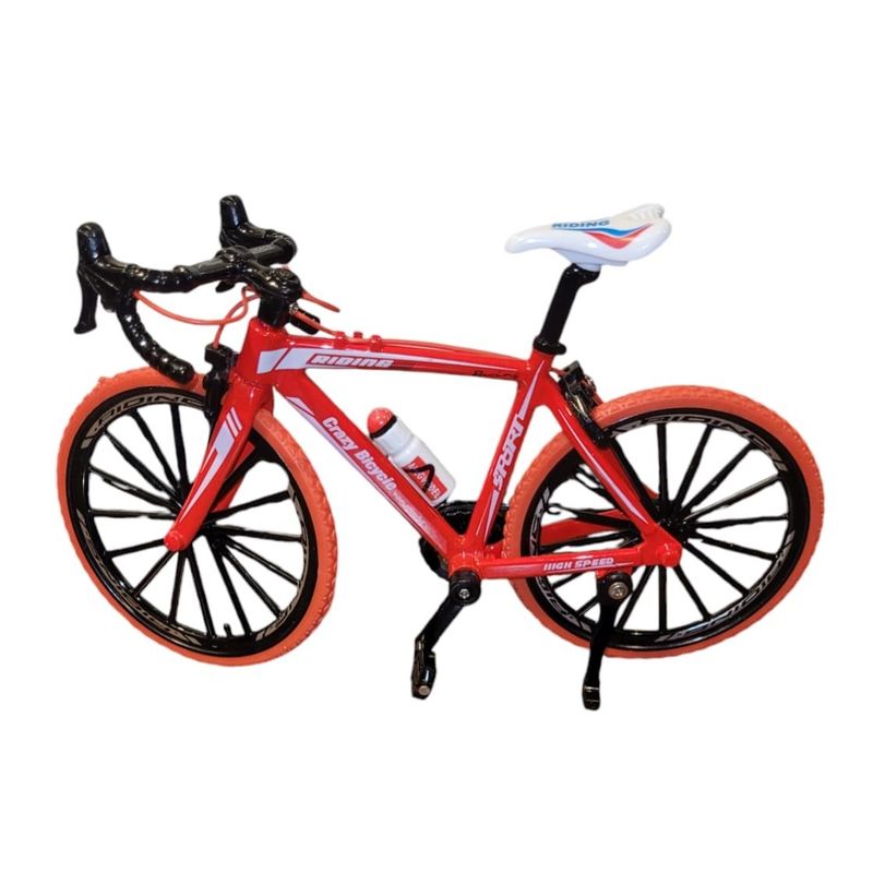 GENERICO - Bicicleta Ruta Miniatura De Metal Escala 1 / 10 Coleccionables Roja