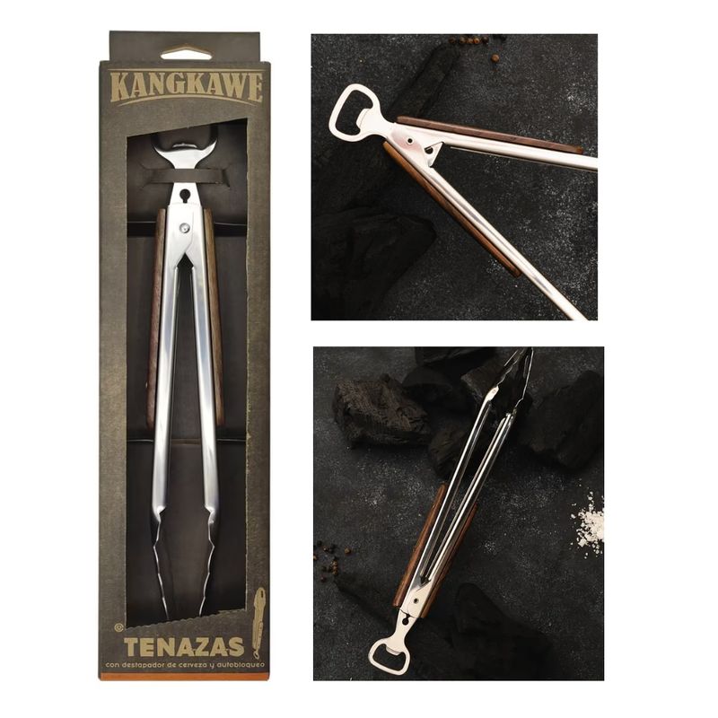 KANGKAWE - Tenaza XL Parrillera con abridor de Cerveza
