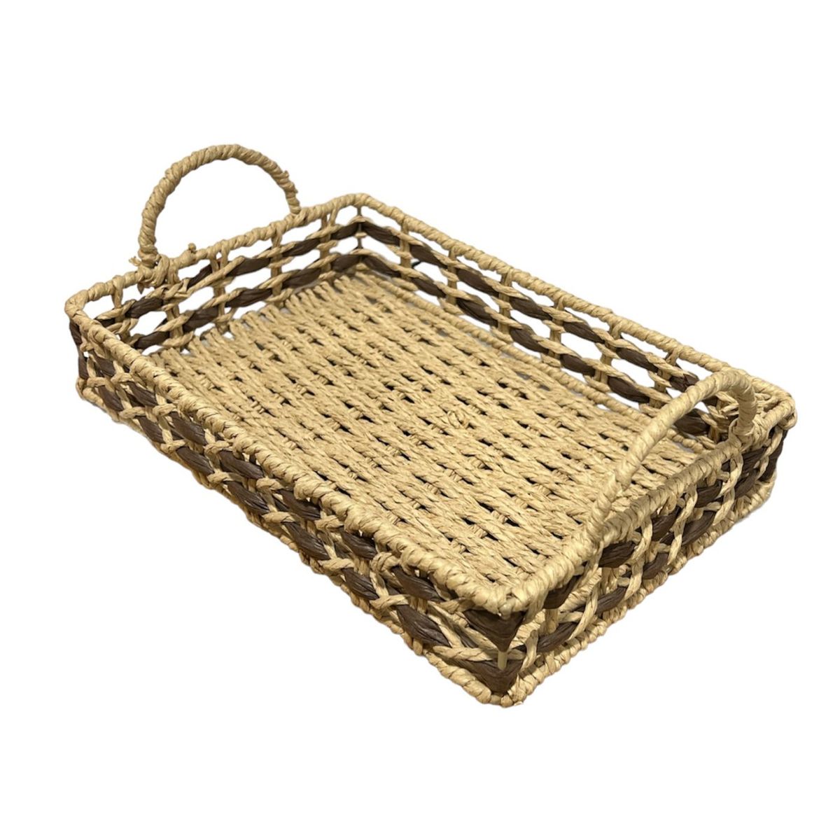 GENERICO - Cesta Panera De Rattan Cesta De Pan Cuadrada Asas Mediana