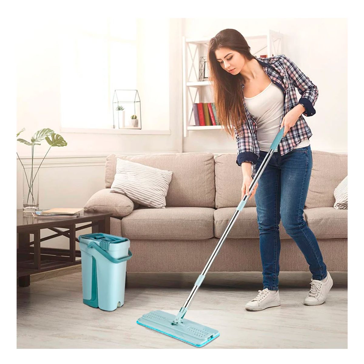 IRM - Mopa Giratoria Trapeador de Piso 360 Trapero con Balde