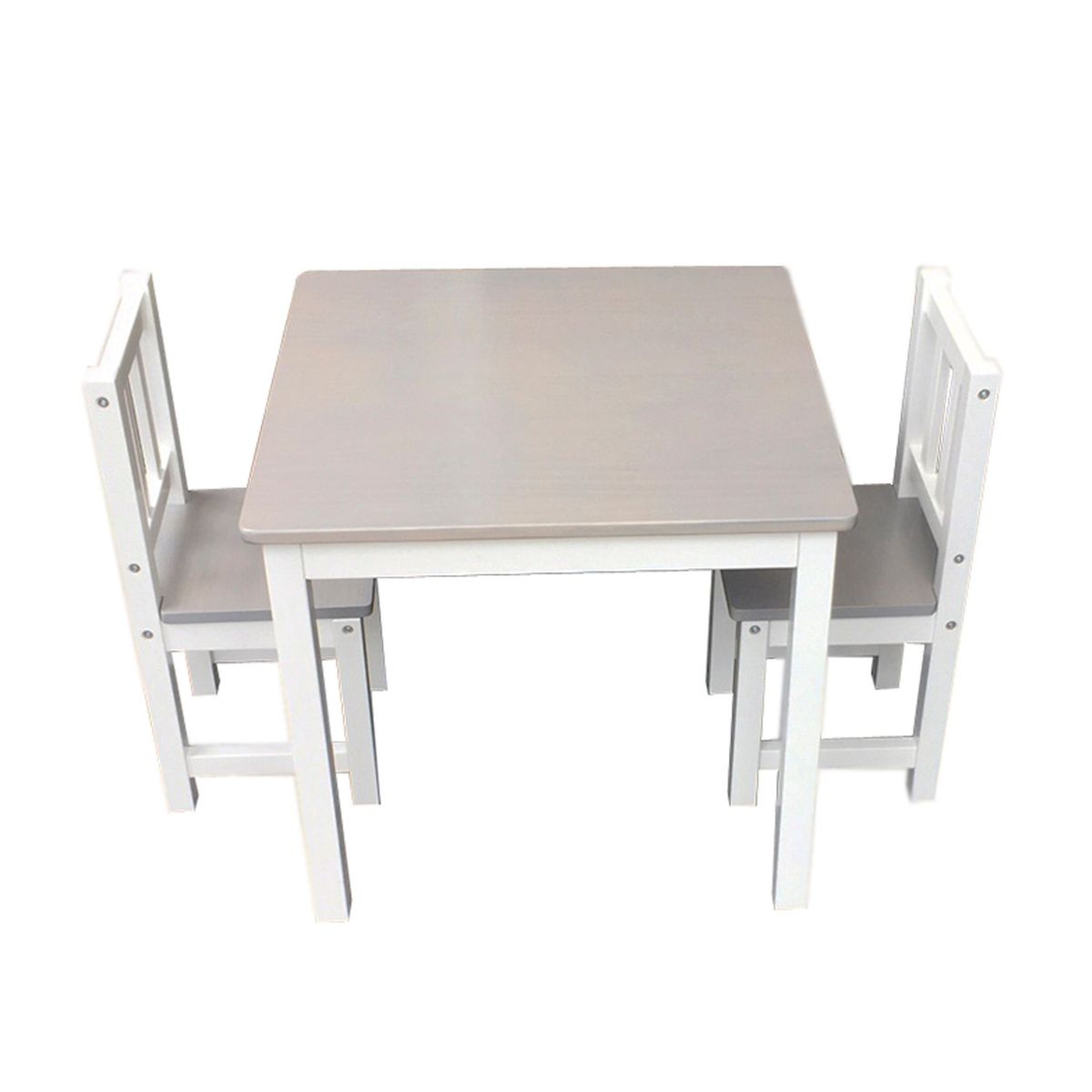 GROWME - Mesa infantil niños con 2 sillas - GRIS con BLANCO