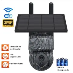 GENERICO - Camara de Seguridad con Panel Solar WIFI - Color Camuflaje