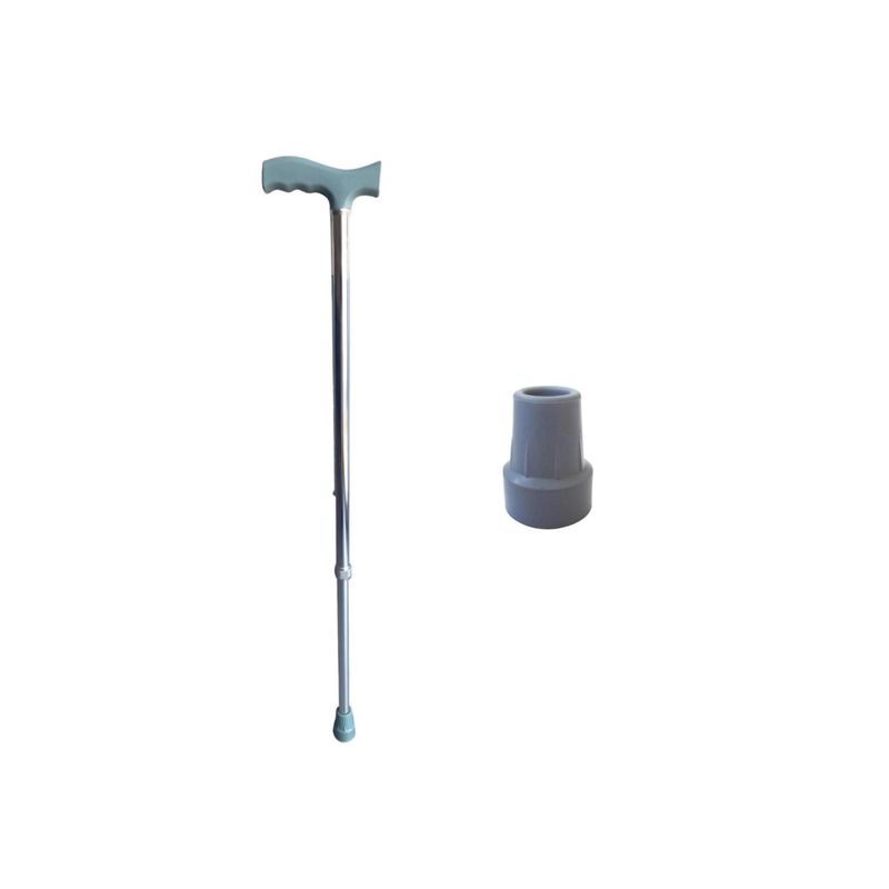 GLOMED - Pack Bastón de Apoyo Recto + Regaton Gris 19Cm GLOMED