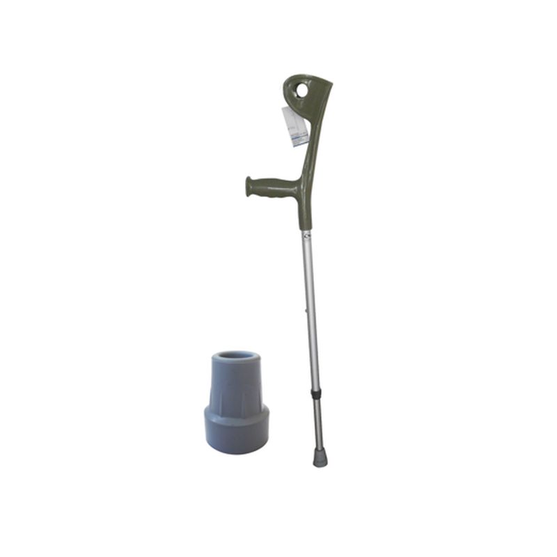 GLOMED - Pack bastón europeo codera fija + Regatón gris 19 cm GLOMED