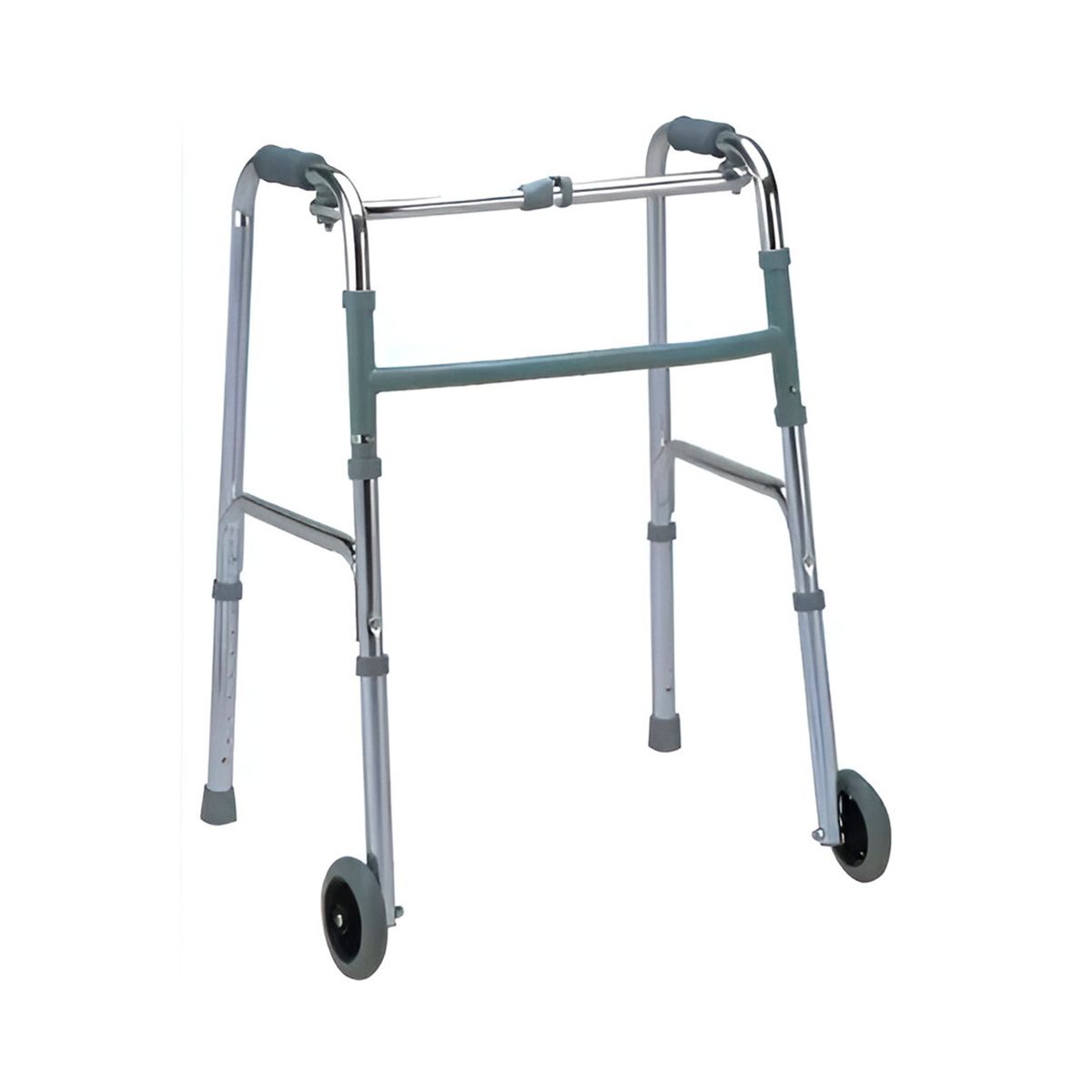 MAXCARE - Andador Burrito Aluminio Plegable Con 2 Ruedas Paso a Paso MAXCARE