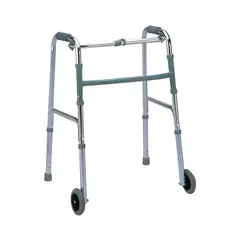 MAXCARE - Andador Burrito Aluminio Plegable Con 2 Ruedas Paso a Paso