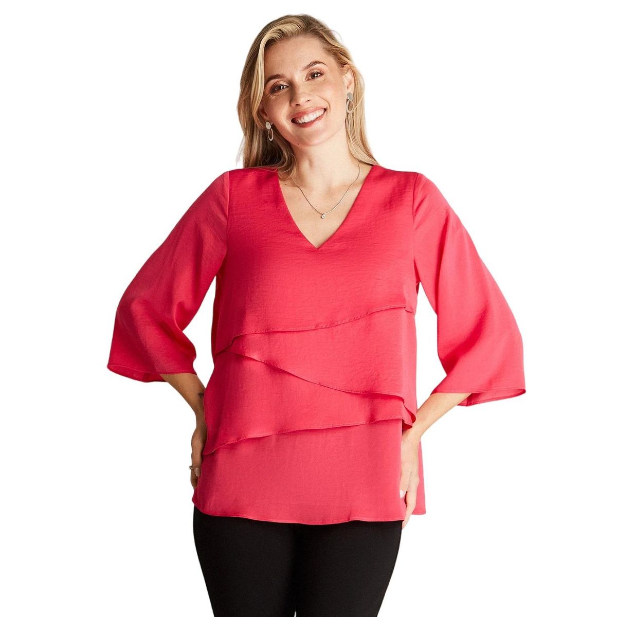 LORENZO DI PONTTI - Blusa Fucsia Manga 3/4