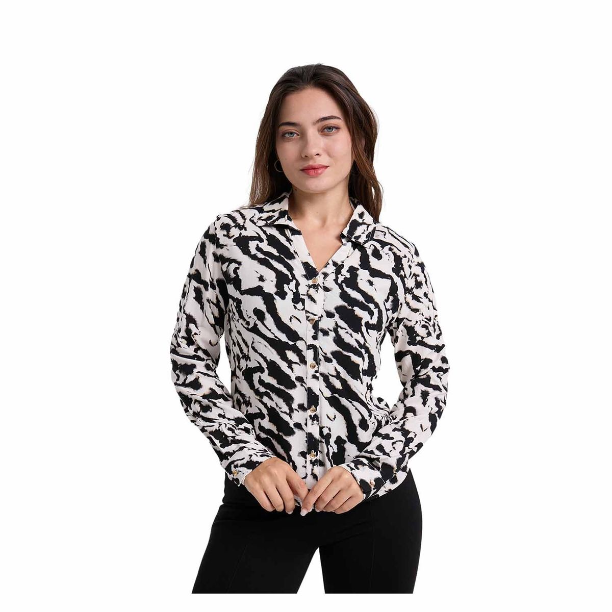 FASHION'S PARK - Blusa Mujer Abotonada Arena Fashion's Park