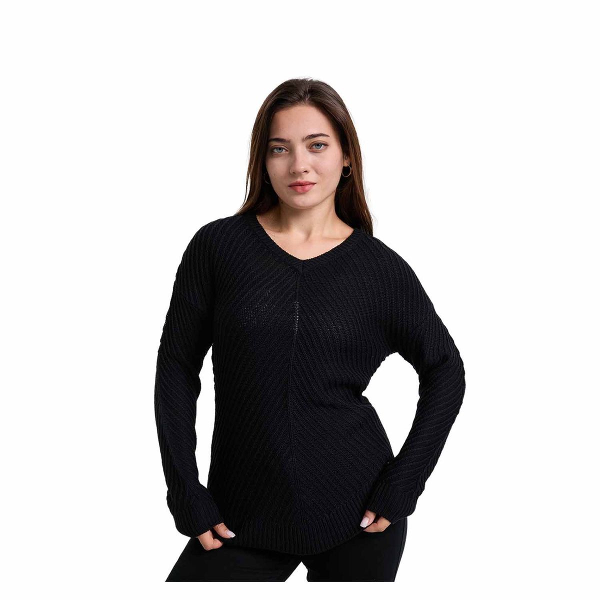 FASHION'S PARK - Sweater Mujer Listado Negro Fashion's Park