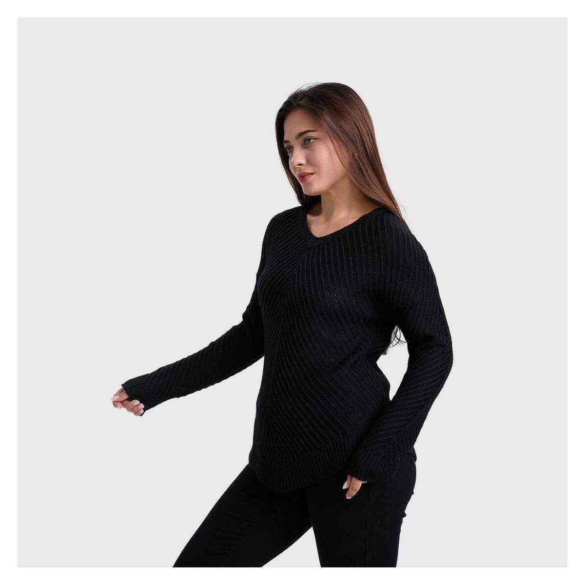 FASHION'S PARK - Sweater Mujer Listado Negro Fashion's Park