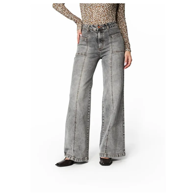 EFESIS - JEANS PIRAGI GREY PALAZZO BOLSILLO INCRUSTADO EFESIS