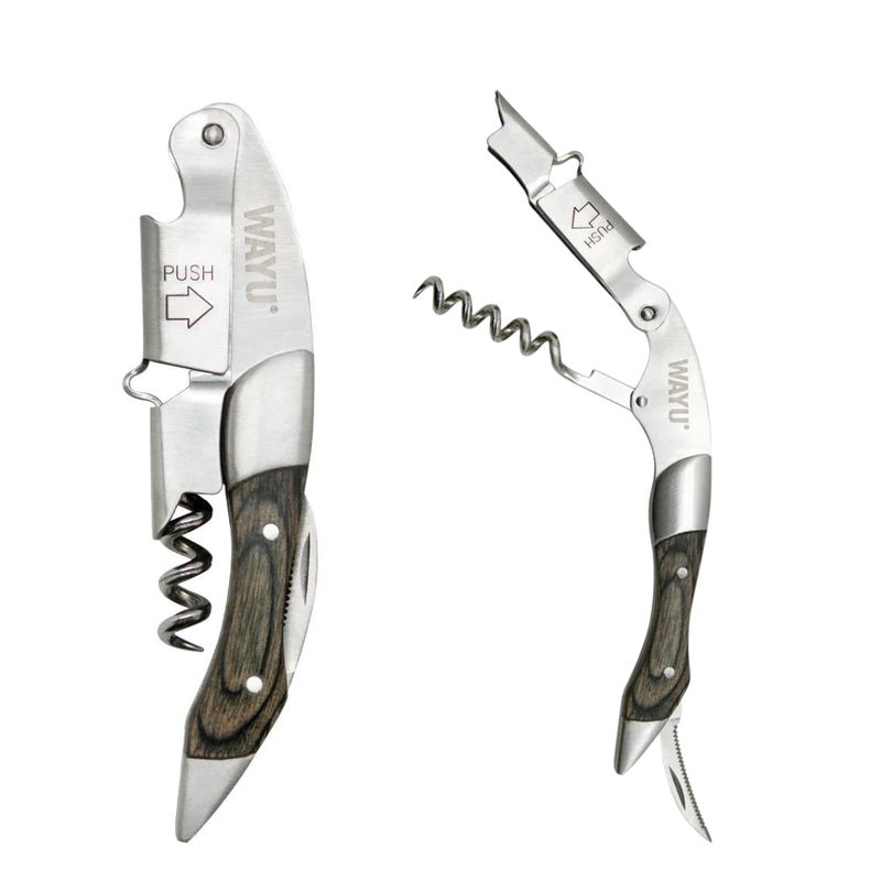 WAYU - Abridor de Vino Wayu  Acero Inoxidable Elegancia y Precisión  Parrillero Austral