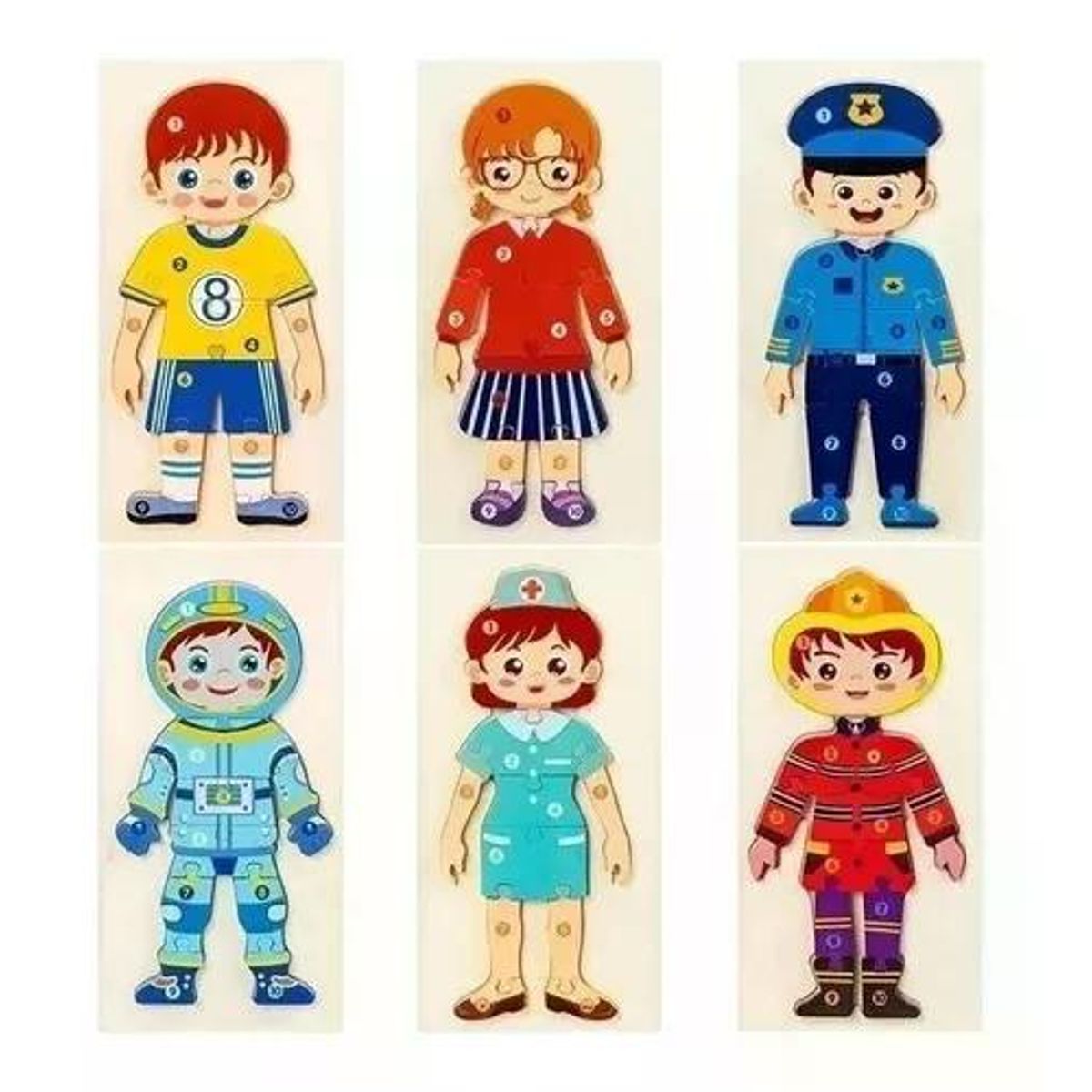 TOLIPA - Pack 3 puzzles profesiones u oficios madera Tolipa