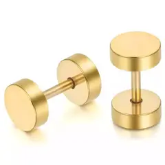 ELBAULDEJUMA - Aros Redondos 8mm Barbell Chapados En Oro 18k