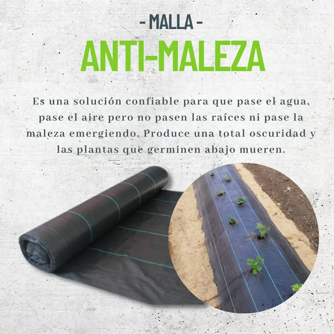 GENERICO - Malla Antimaleza 1.05 De Ancho X 1mts De Largo, Cubre Suelo