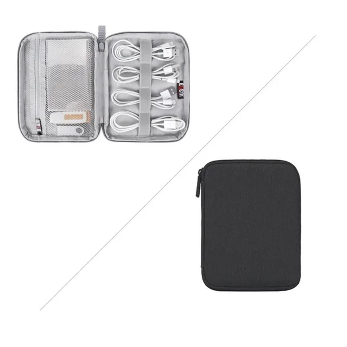 ATURE - Bolsa Almacenamiento Para Power Bank Cable Datos Auriculares Gris