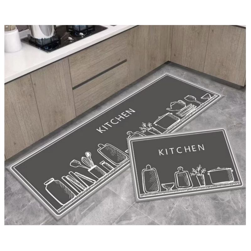COMPRAPO - Set Alfombras Cocina Kitchen Pizarra Antideslizante