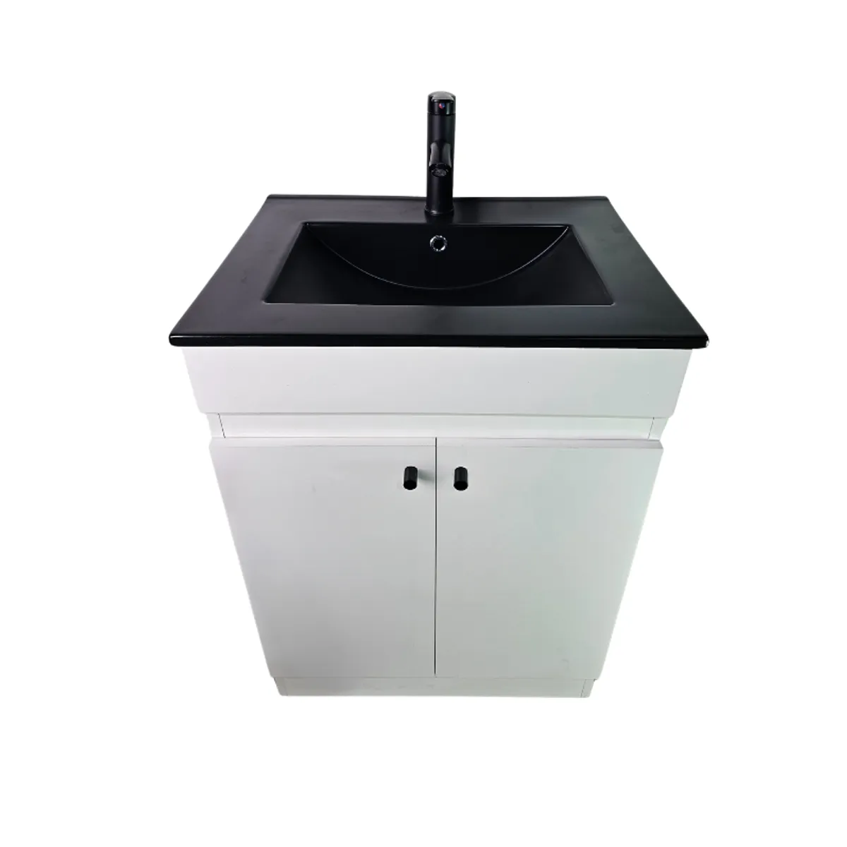 MODERN SPACE - Vanitorio 60x47cm Blanco Con Cubierta De Loza Negra Completo