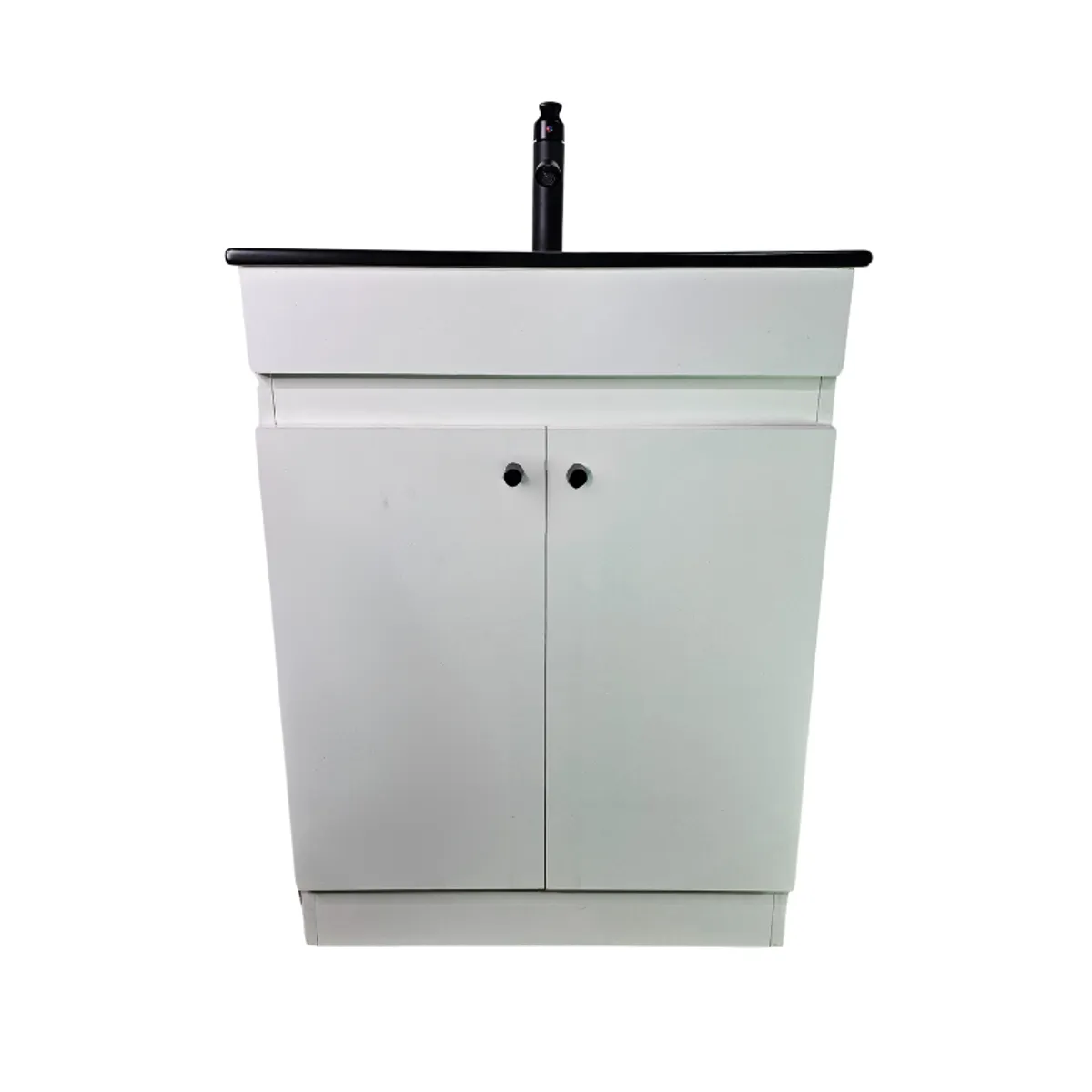 MODERN SPACE - Vanitorio 60x47cm Blanco Con Cubierta De Loza Negra Completo