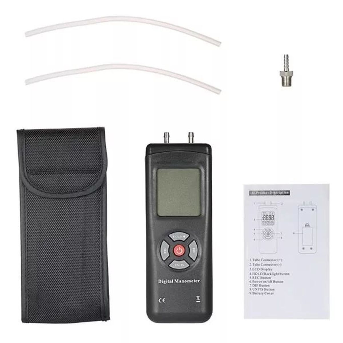 KUANGYE - Manometro Indicador Presión Digital Diferencial Psi Mbar Rec