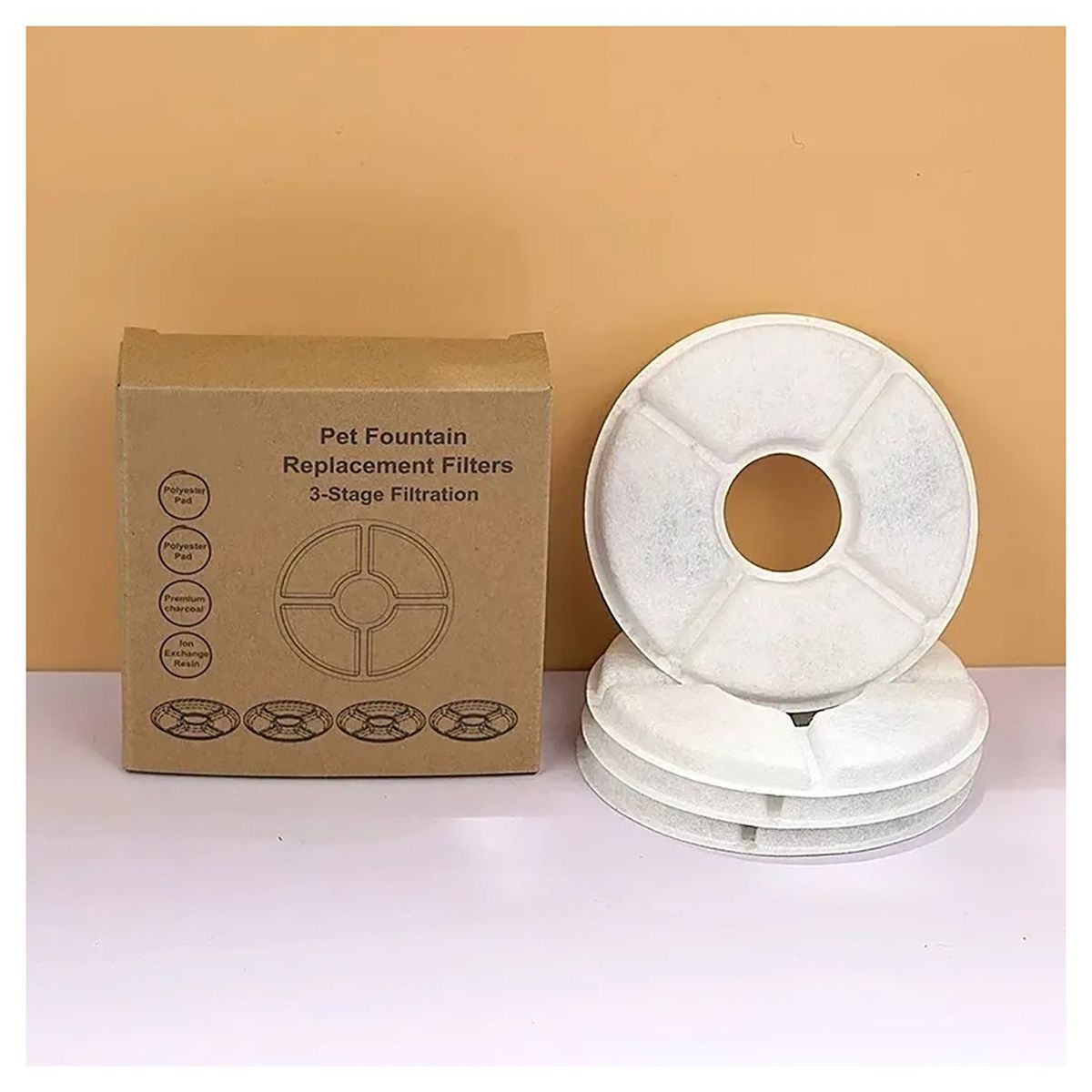 GENERICO - Filtro Para Mascota Fuente Agua Bebedero Redondo Pack X 12