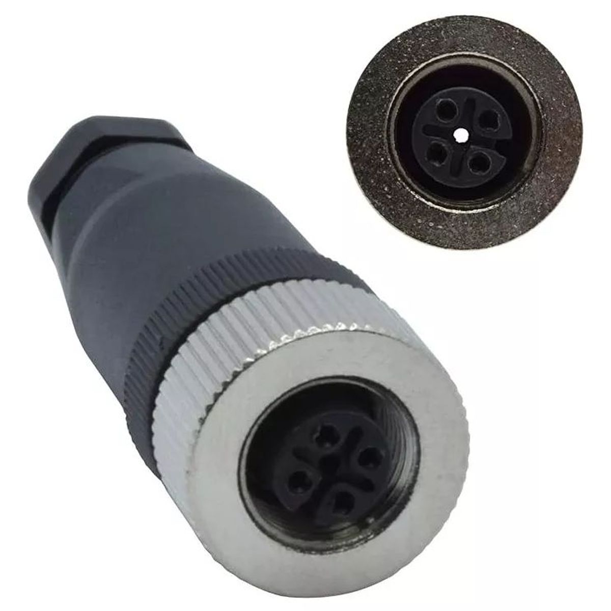 Conector Recto Hembra M12 4 Pines Con Código A Hembra, marca KUANGYE - Foto Principal