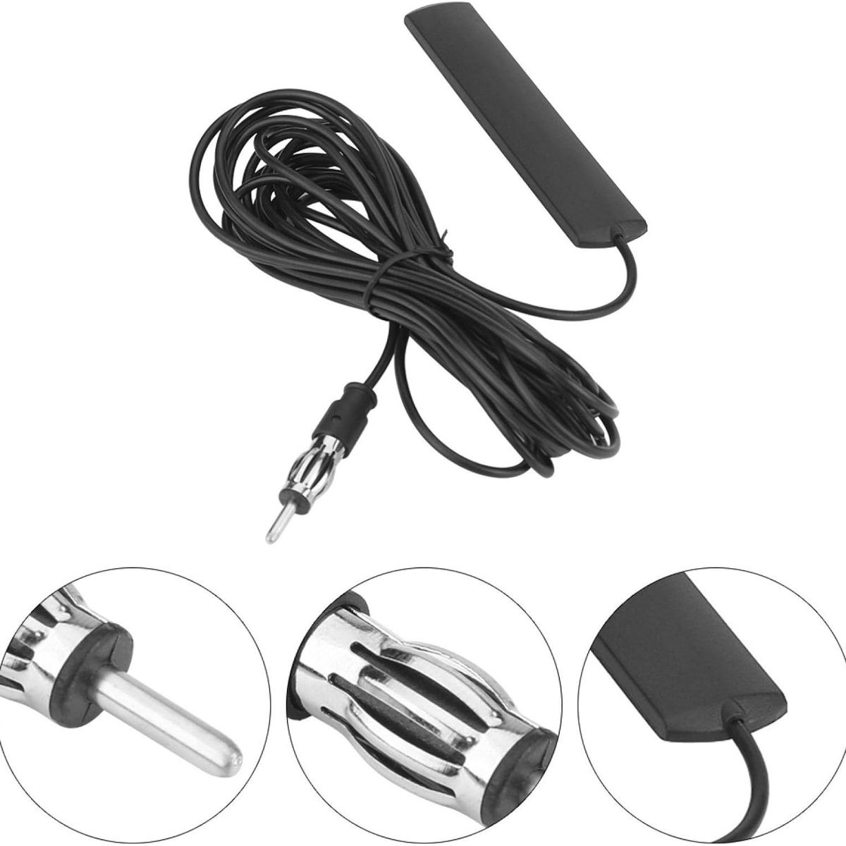 KUANGYE - Antena De Radio Coche Fm Am Con Cable 3 Metros