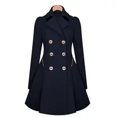 TIOZONEY - Gabardina media y larga para mujeres - Azul