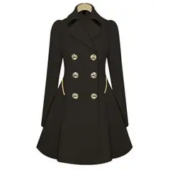 TIOZONEY - Gabardina media y larga para mujeres - Negro