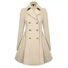 TIOZONEY - Gabardina media y larga para mujeres - Blanco