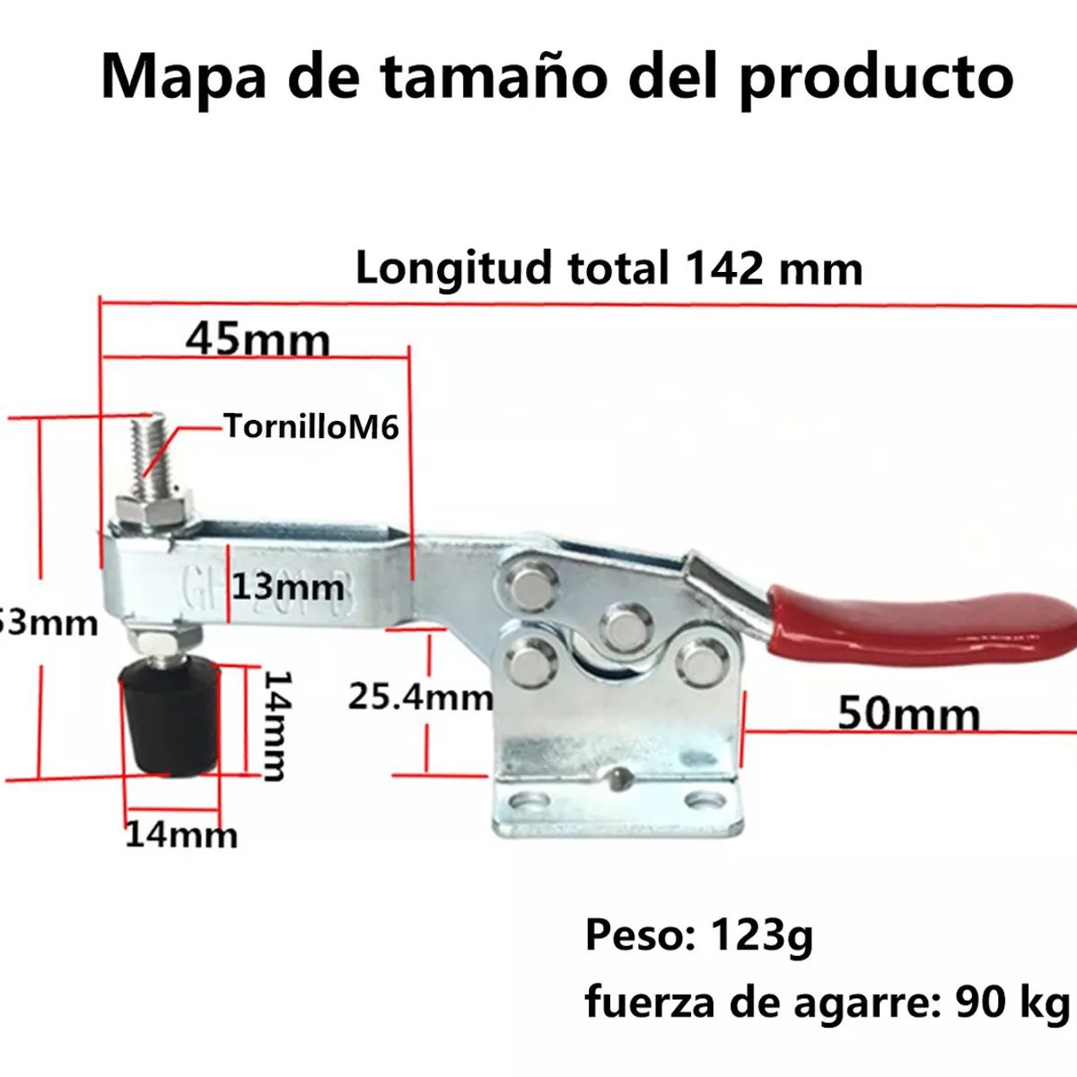 DEKANO - Sujetadores Rapidos 6 Abrazaderas De Palanca Gh-201b Liberación 90kg