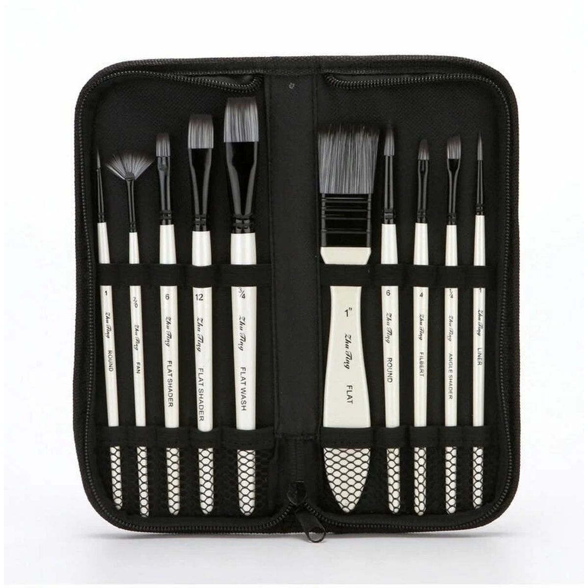 KUANGYE - Set 10 Pinceles Acuarela Acrílico Arte Sinteticos Pintura