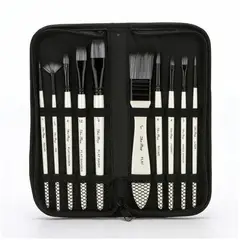 KUANGYE - Set 10 Pinceles Acuarela Acrílico Arte Sinteticos Pintura
