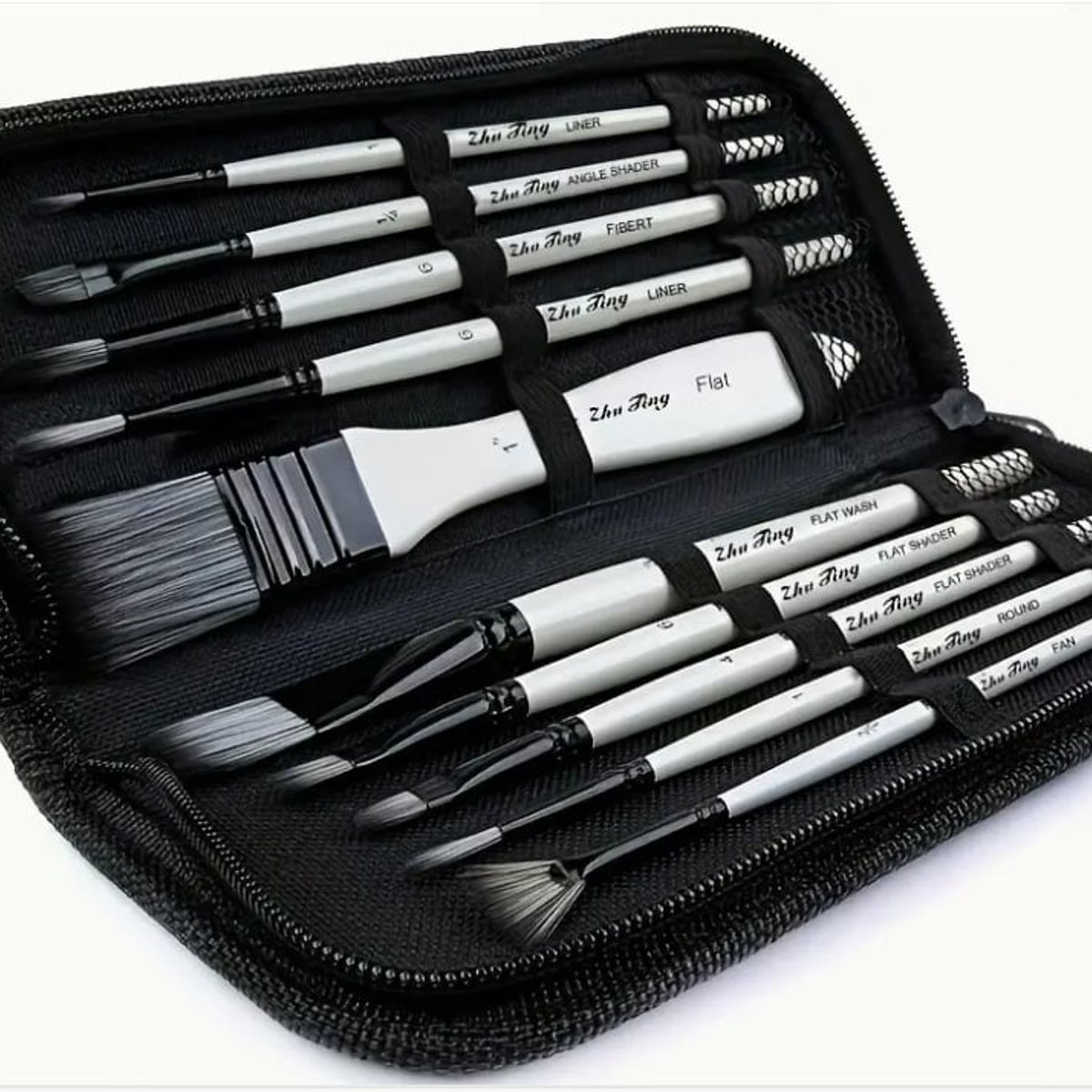 KUANGYE - Set 10 Pinceles Acuarela Acrílico Arte Sinteticos Pintura