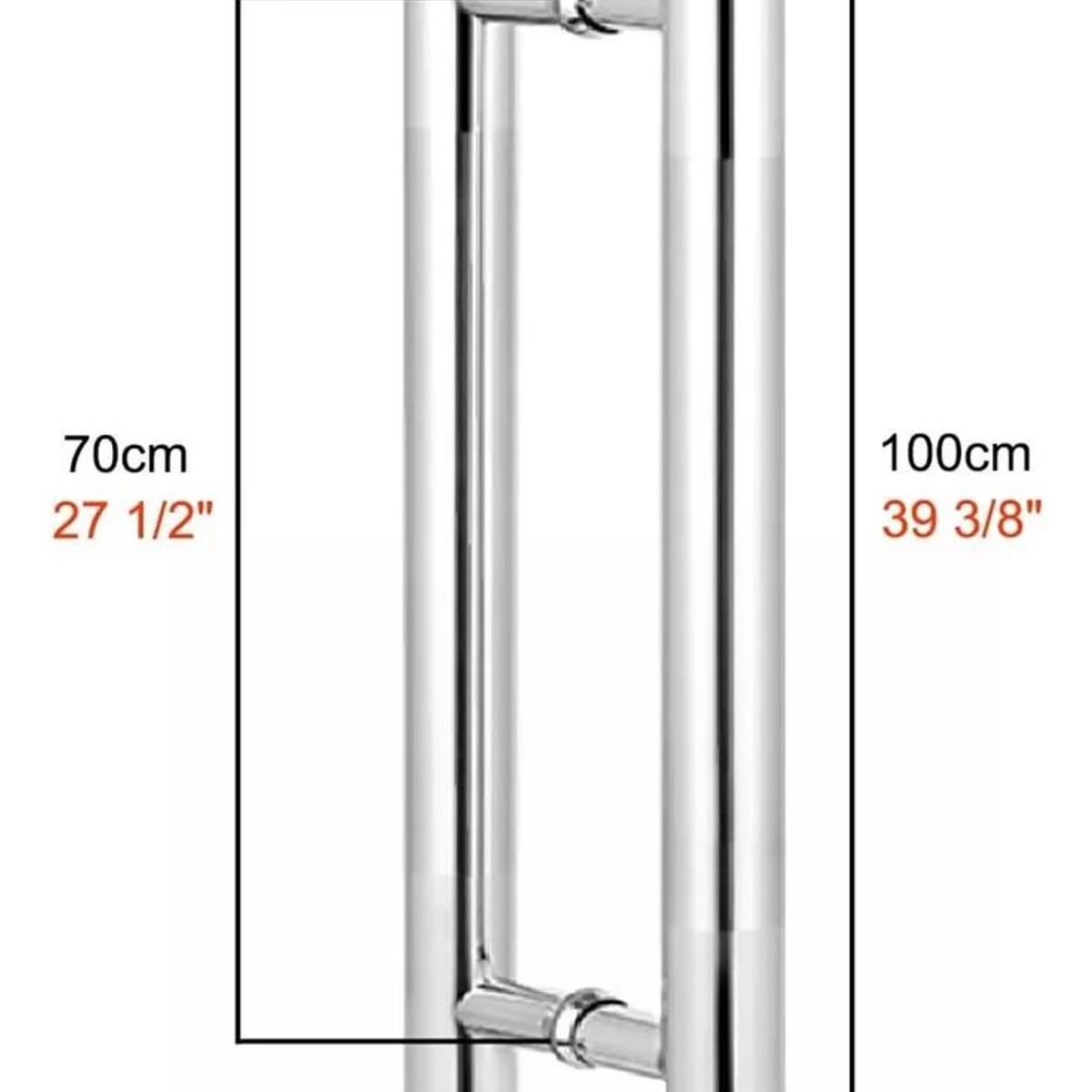 KUANGYE - Manillon Doble Acero Inoxidable 100 Cm Para Puerta Madera