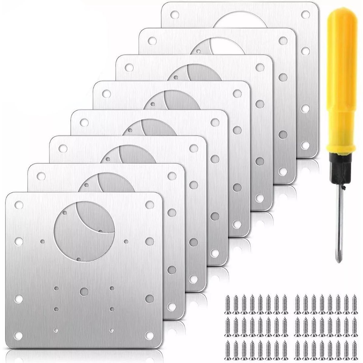 KUANGYE - Kit De 8 Placa Reparación Bisagras Para Gabinete Armarios