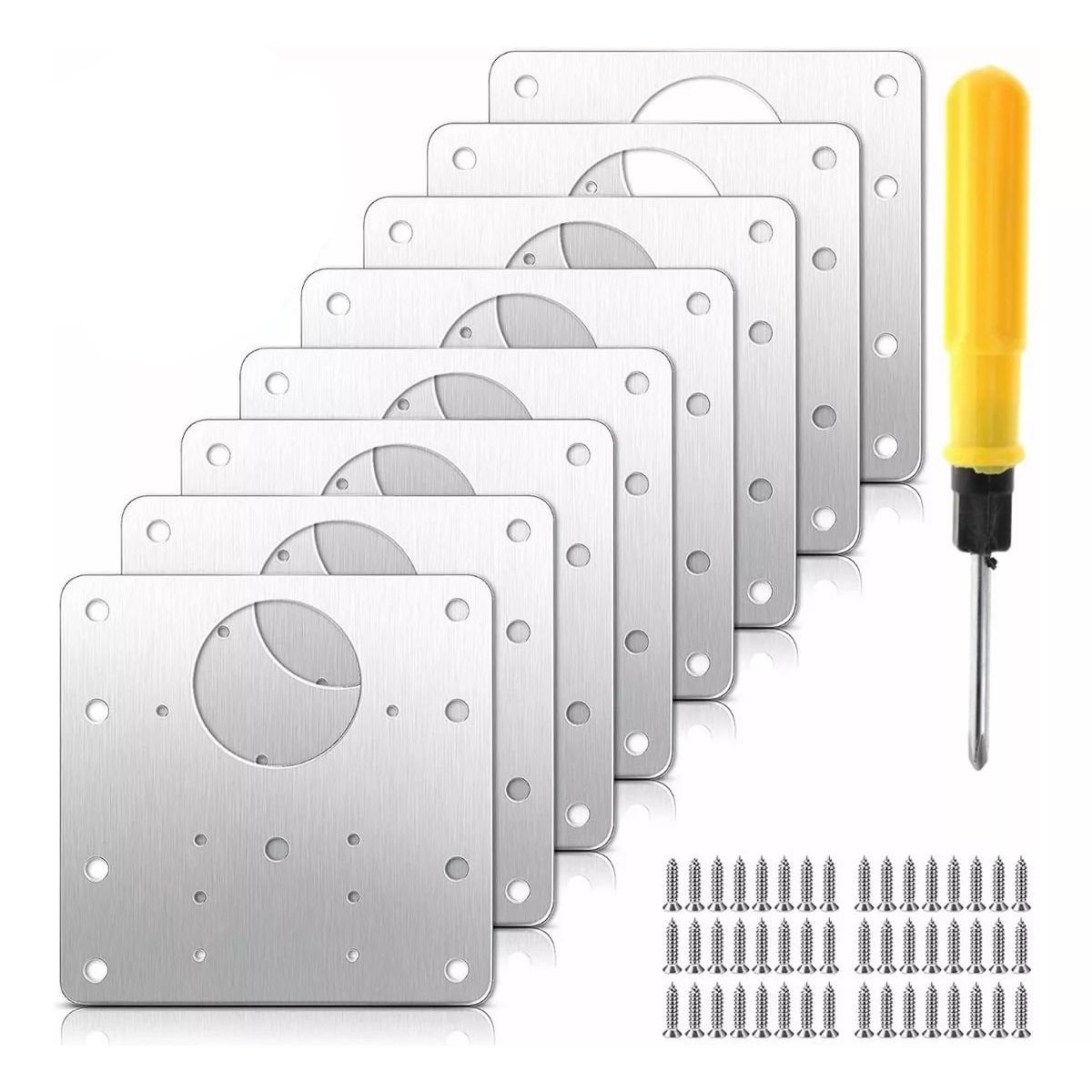 KUANGYE - Kit De 8 Placa Reparación Bisagras Para Gabinete Armarios