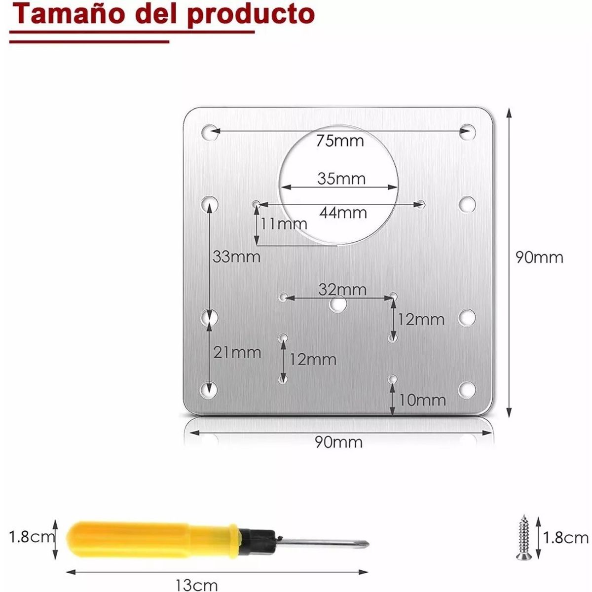 KUANGYE - Kit De 8 Placa Reparación Bisagras Para Gabinete Armarios