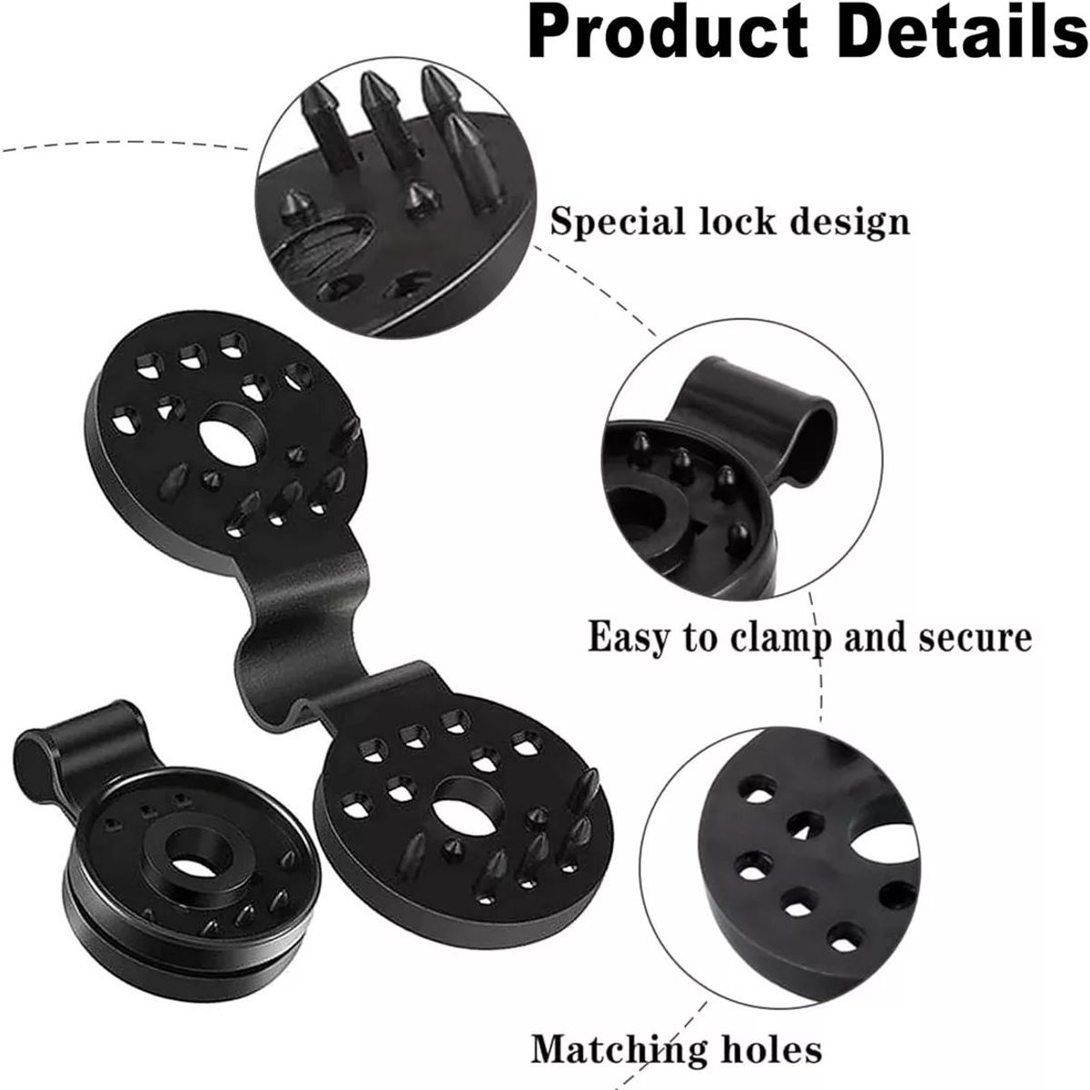 KUANGYE - Set De 20 Clips De Pvc Para Malla Raschel Negro