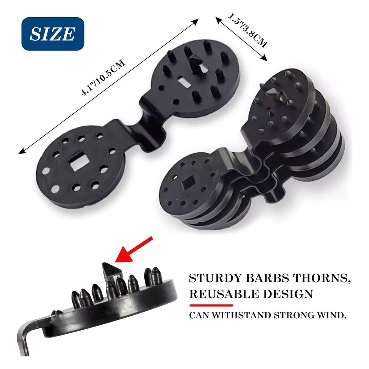 KUANGYE - Set De 40 Clips De Pvc Para Malla Raschel Negro