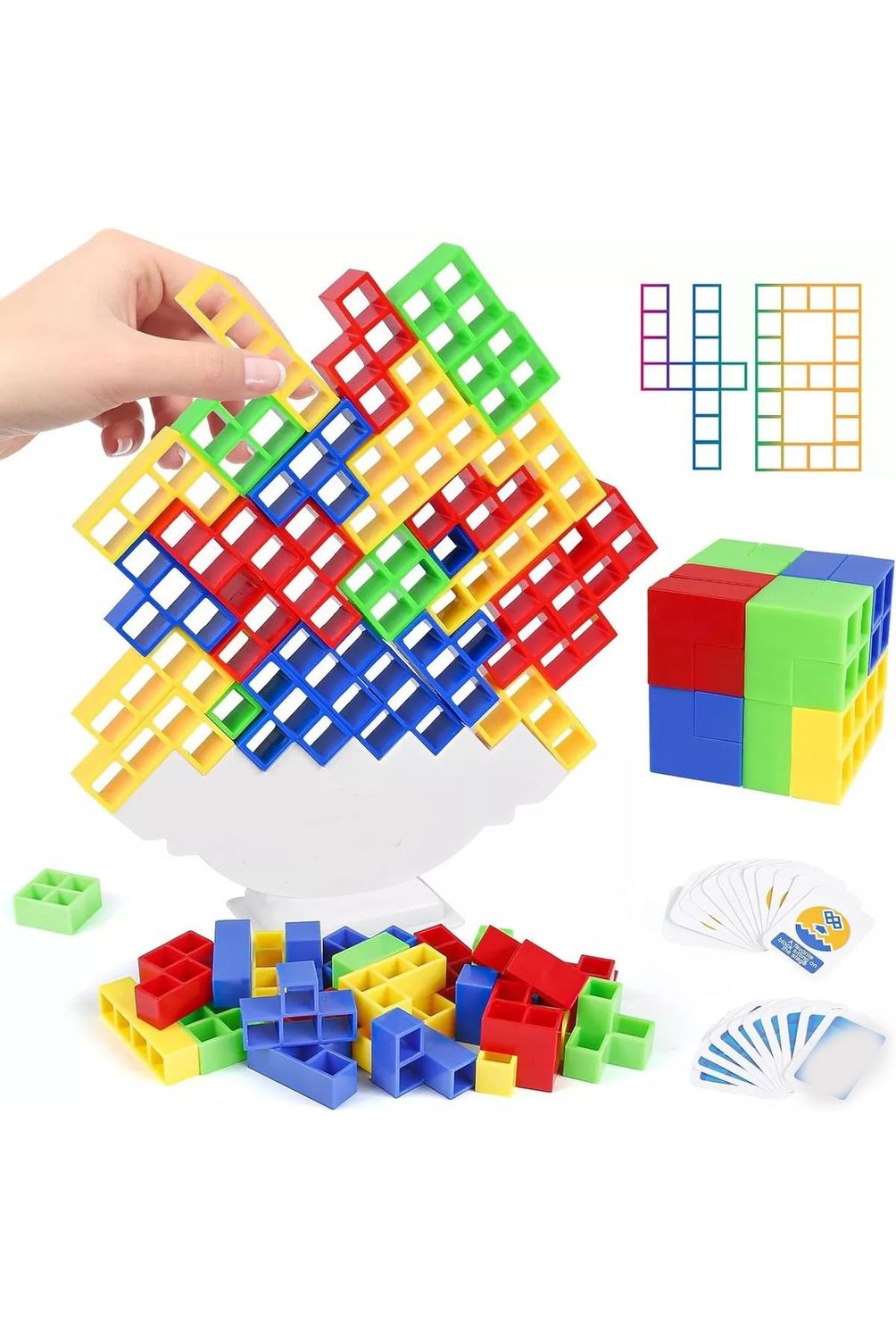 Juego De Bloques Apilables De Equilibrio Tetra Tower De 48 Y