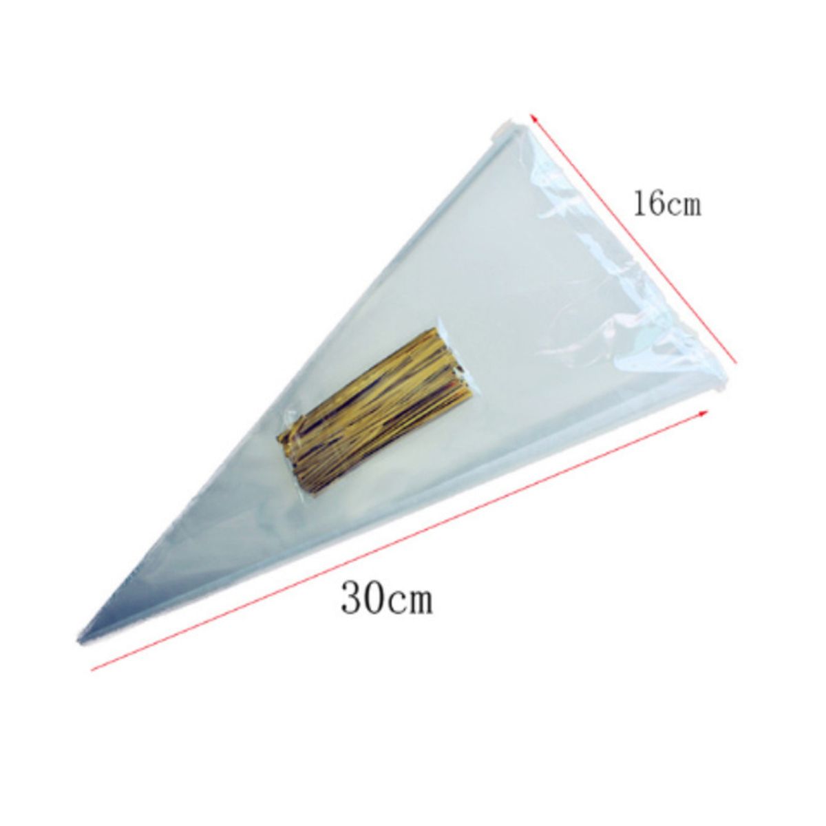 KUANGYE - 50 Bolsas Cono Transparentes ,incluye 50 Amarras
