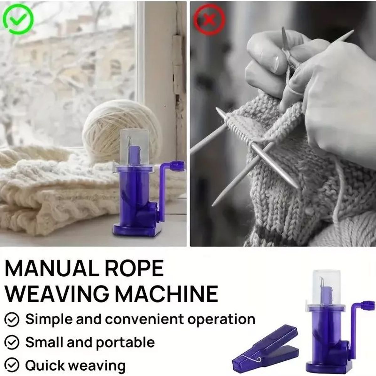 KUANGYE - Maquina Para Tejer Cordones A Mano Con Hilo O Lana Tricotin