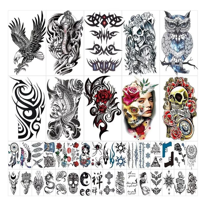 DEKANO - Temporal Falso Brazo Pierna Hombre Mujer tatuaje pegatinas