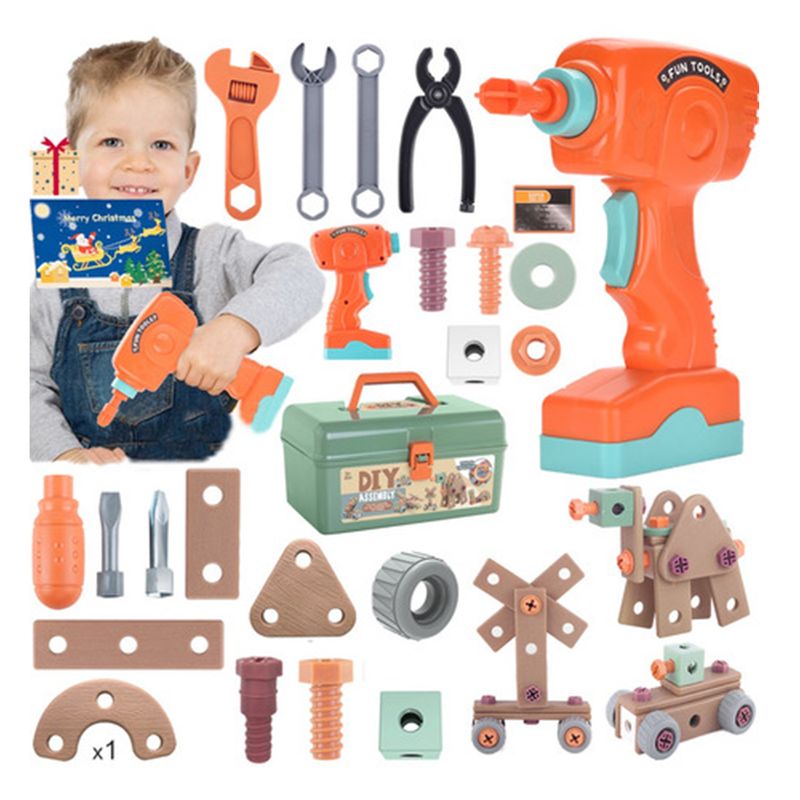 GENERAC - Bloques Juegos Taladro Eléctrico Niños Caja De Herramienta